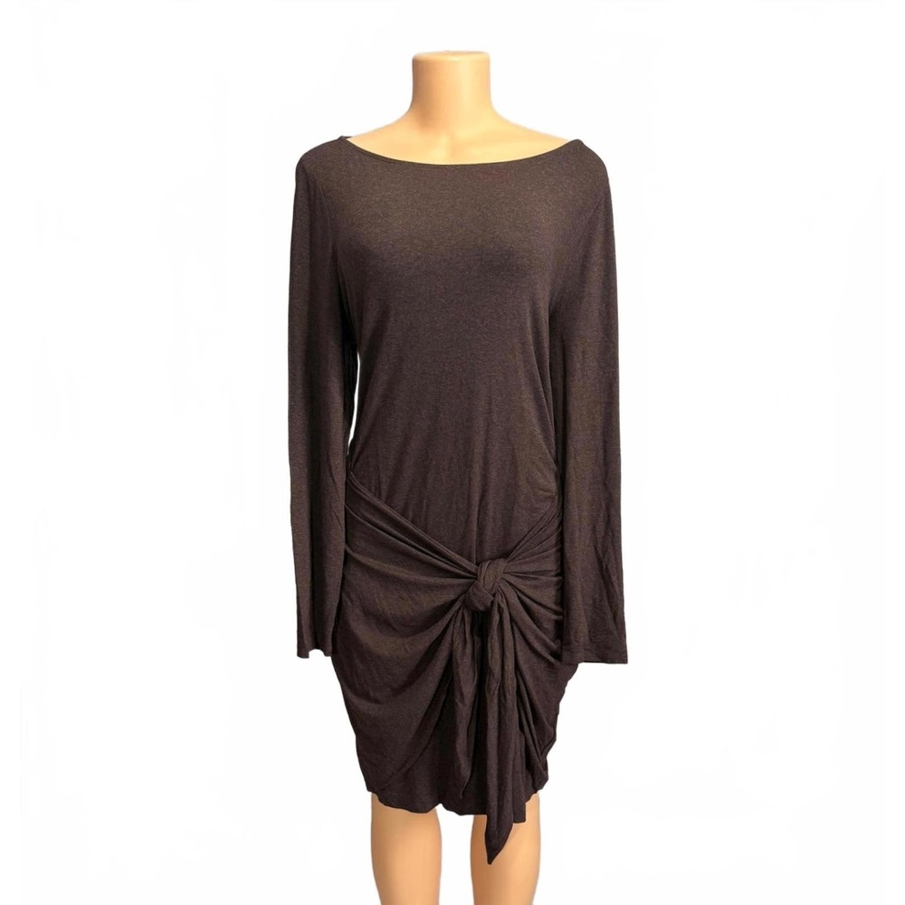 Lauren‎ Ralph Lauren Long Sleeve Boat Neck Twist Front Midi Dress Size 14